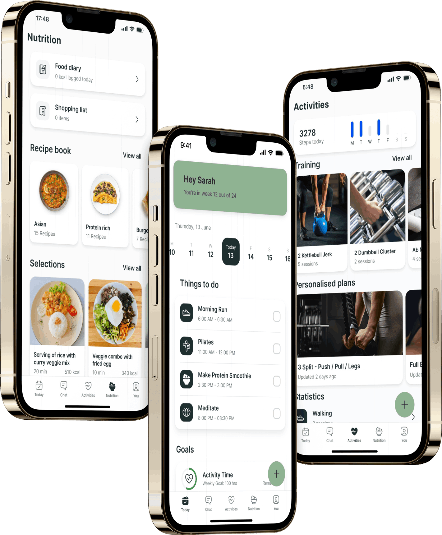 A mockup of the coaching app showcasing the features.